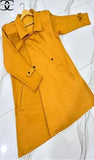Stylish Yellow Fleece Collared Overcoat for Women