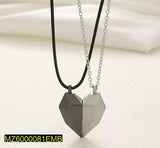 Two Souls One Heart Silver-Plated Couple Heart Pendant with Chain
