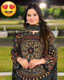 Elegant Black Swiss Lawn Mirror Work 2 Piece Stitched Set