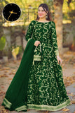 Elegant Green Shamoz Silk Embroidered Lehenga Choli Set for Women