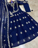 Purple Chiffon Embroidered 3 Piece Maxi Suit for Women