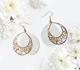 2-Layered Gold-Plated Earrings for Women - Elegant Golden Drops