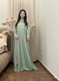Elegant Green Diamond Applique Maxi Dress Set for Women