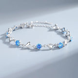 Silver-Plated Charm Bracelet with Crystal Stones — Modern Women's Jewelry