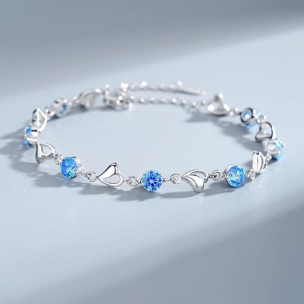 Silver-Plated Charm Bracelet with Crystal Stones — Modern Women's Jewelry