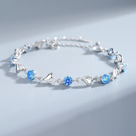 Silver-Plated Charm Bracelet with Crystal Stones — Modern Women's Jewelry