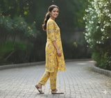 Stylish Women's Printed Crystal Wool Shirt & Trouser Set