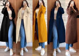 Stylish Yellow Fleece Collared Overcoat for Women