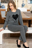 2 Piece Grey Jersey Printed Night Suit for Women