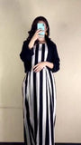 Elegant Black & White Printed Linen Maxi Suit for Women