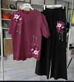 Comfortable Jersey Printed Night Suit for Women - 2 Pcs Set