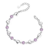 Silver-Plated Charm Bracelet with Crystal Stones — Modern Women's Jewelry