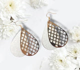 2-Layered Gold-Plated Earrings for Women - Elegant Golden Drops