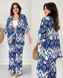 Stylish Women's 2 Piece Printed Lawn Co-Ord Set - Blue