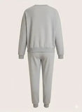 Stylish Women's Grey Fleece Printed Tracksuit - 2 Piece Set