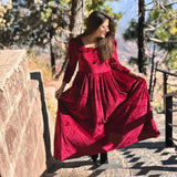 Elegant Maroon Velvet Maxi Dress with Turtle Neck Design