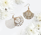 2-Layered Gold-Plated Earrings for Women - Elegant Golden Drops
