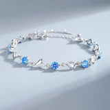 Silver-Plated Charm Bracelet with Crystal Stones — Modern Women's Jewelry