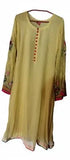 Elegant Yellow Embroidered Chiffon Frock Set for Women